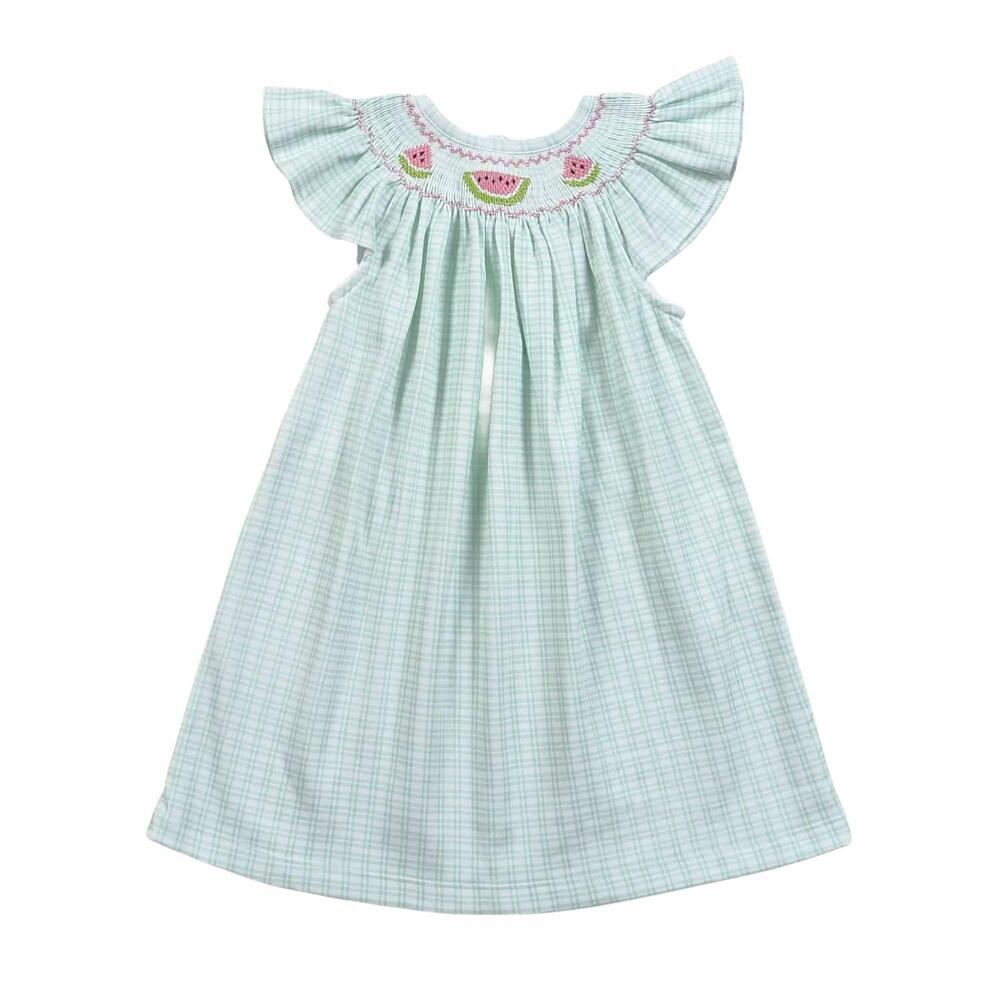 NEW BABY LOREN girl's watermelon pima bishop bishop dress in mint